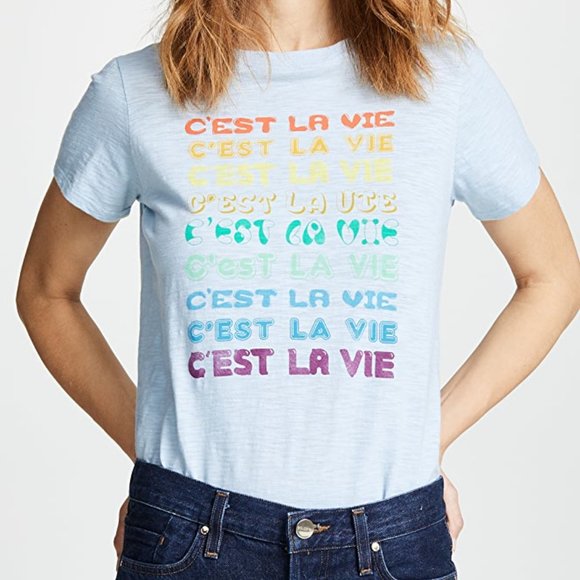 Cinq À Sept Tops - NWT Cinq À Sept C'est La Vie Graphic T-Shi…